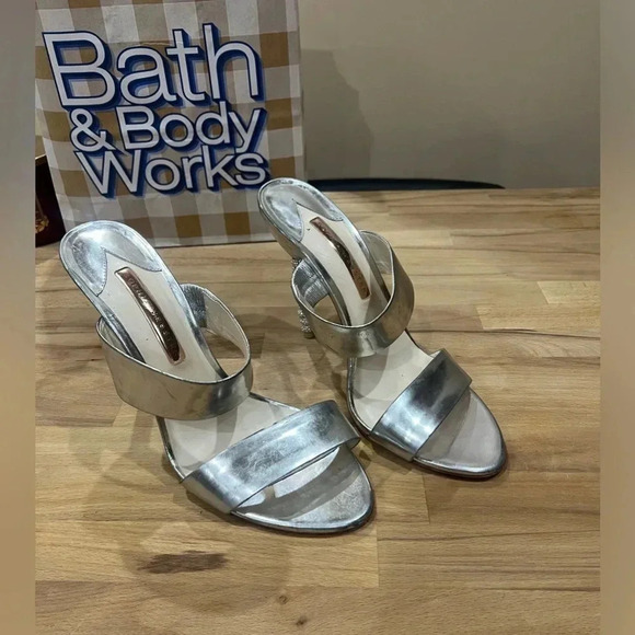 Sophia Webster ROSALIND 100 CRYSTAL EMBELLISHED  SANDALS IN METALLIC size 41.5 - Picture 1 of 7